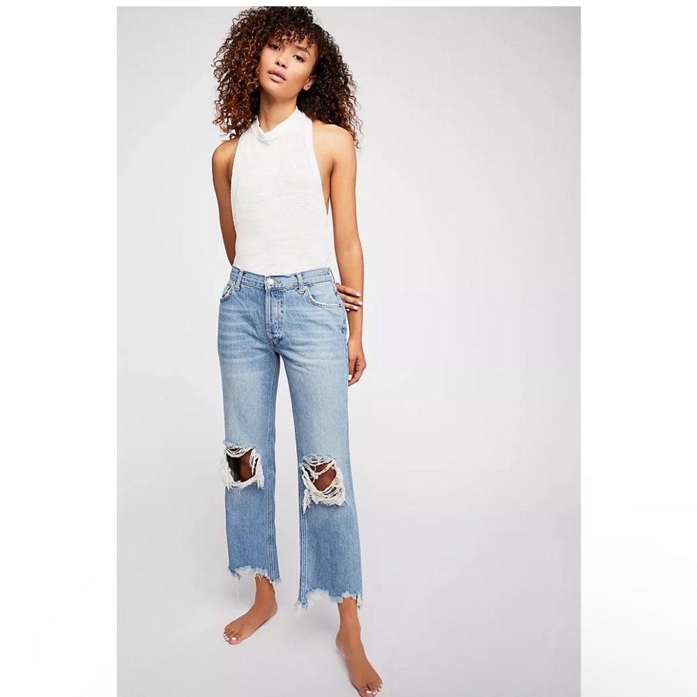 Free People We The Free Maggie Maggie Mid-Rise Straight-Leg Jeans